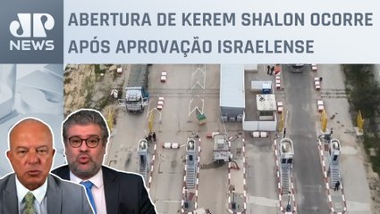 Gaza recebe ajuda humanitária por passagem com Israel; Felippe Monteiro e Motta comentam