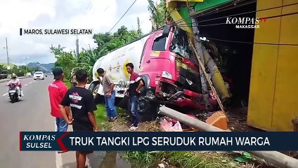 Truk Tangki LPG Seruduk Rumah Warga