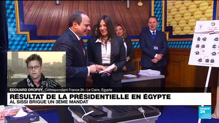 Égypte : le président Sissi remporte l'élection présidentielle avec 89,6 % des voix