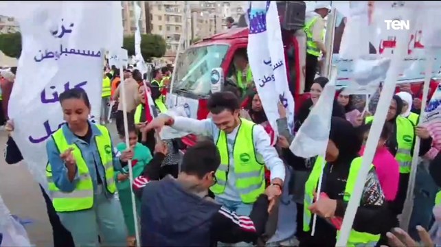 احتفالات ذوي الهمم بميدان سيدي جابر بالإسكندرية بمناسبة فوز الرئيس السيسي في الانتخابات
