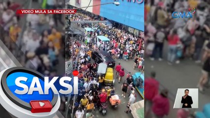 Takbuhan at tulakan sa Divisoria, nag-ugat sa pagputok ng wire ng drinking fountain | Saksi