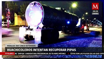Huachicoleros intentan recuperar pipas de un corralón en Hidalgo; detienen a 5