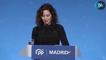 Ayuso en la cena de Navidad del PP de Madrid: 