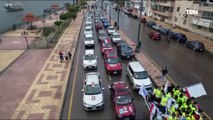 احتفال المواطنين في دمياط لحظة الإعلان عن فوز الرئيس السيسي في الانتخابات الرئاسية