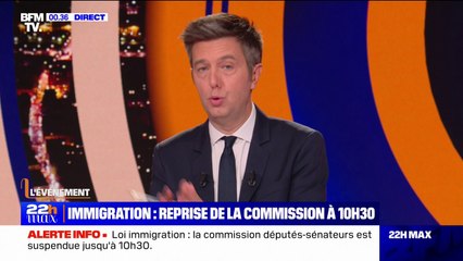 Projet de loi immigration: la commission mixte paritaire suspendue jusqu'à 10H30 ce mardi