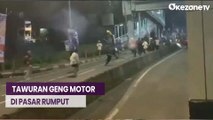 Mencekam Tawuran Dua Kelompok Geng Motor Pecah di Pasar Rumput