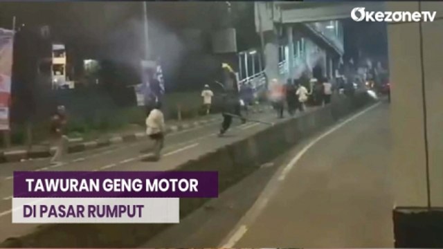 Mencekam Tawuran Dua Kelompok Geng Motor Pecah di Pasar Rumput