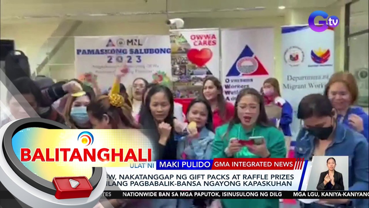 Mga OFW, nakatanggap ng gift packs at raffle prizes sa kanilang pagbabalik-bansa ngayong kapaskuhan | BT