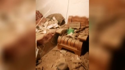 Houses collapse after 6.2-magnitude earthquake hits China