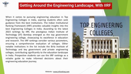 Best 10 Engineering Colleges in India By Indian Institutional Ranking Framework (IIRF)