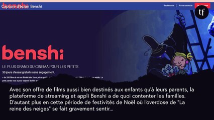Pour Noël, la plateforme Benshi propose le meilleur du ciné pour toute la famille