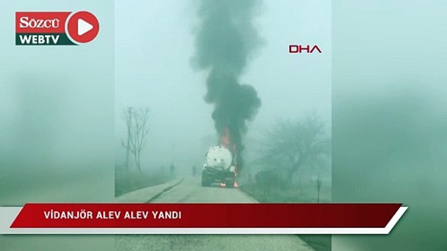 Vidanjör alev alev yandı
