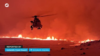 Spectacular volcanic eruption in Grindavík, Iceland