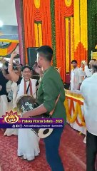 Shraddhavans carry Paduka of Sadguru Aniruddha Bapu on head in reverence _Paduka Vitaran Sohala 2023
