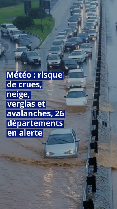 Météo : risque de crues, neige, verglas et avalanches, 26 départements en alerte