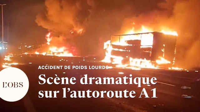 Un accident sur l'autoroute A1 entre trois poids lourds tue un conducteur