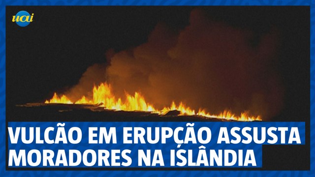 Vulcão em erupção assusta moradores de Grindavik, na Islândia