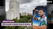 Peringati Setahun Argentina Juara Piala Dunia 2022, Mural Raksasa Messi Mejeng di Buenos Aires