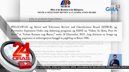 14-araw na preventive suspension, ipinataw sa dalawang programa ng SMNI dahil sa umano'y fake news at death threats | 24 Oras