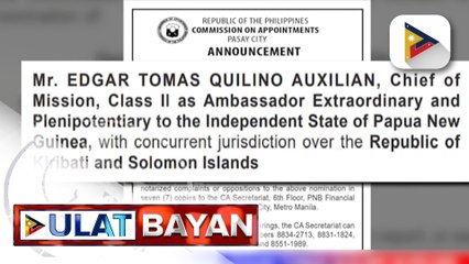 Nominasyon ni Mr. Edgar Tomas Quilino Auxilian, isinumite ni PBBM sa CA