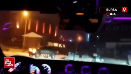 Uludağ’da oteller bölgesinde dakikalarca drift atan sürücüler