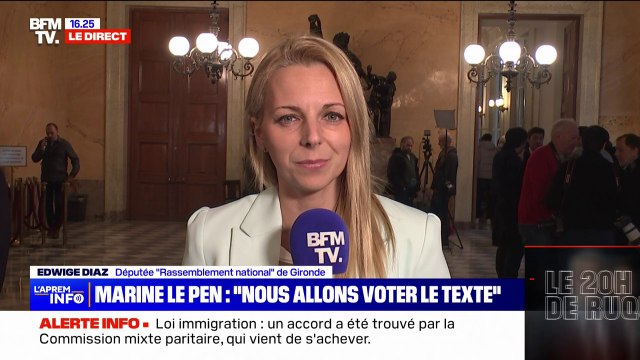 Loi immigration: Marine Le Pen n'est pas encore présidente de la République, mais il y a déjà des résultats significatifs sur des sujets qui nous semblent importants estime Edwige Diaz (RN)