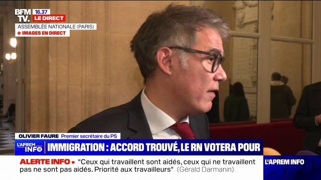Projet de loi immigration: Olivier Faure (PS) appelle les députés de la majorité à prendre leur courage à deux mains et à refuser de suivre la dérive personnelle du chef de l'État