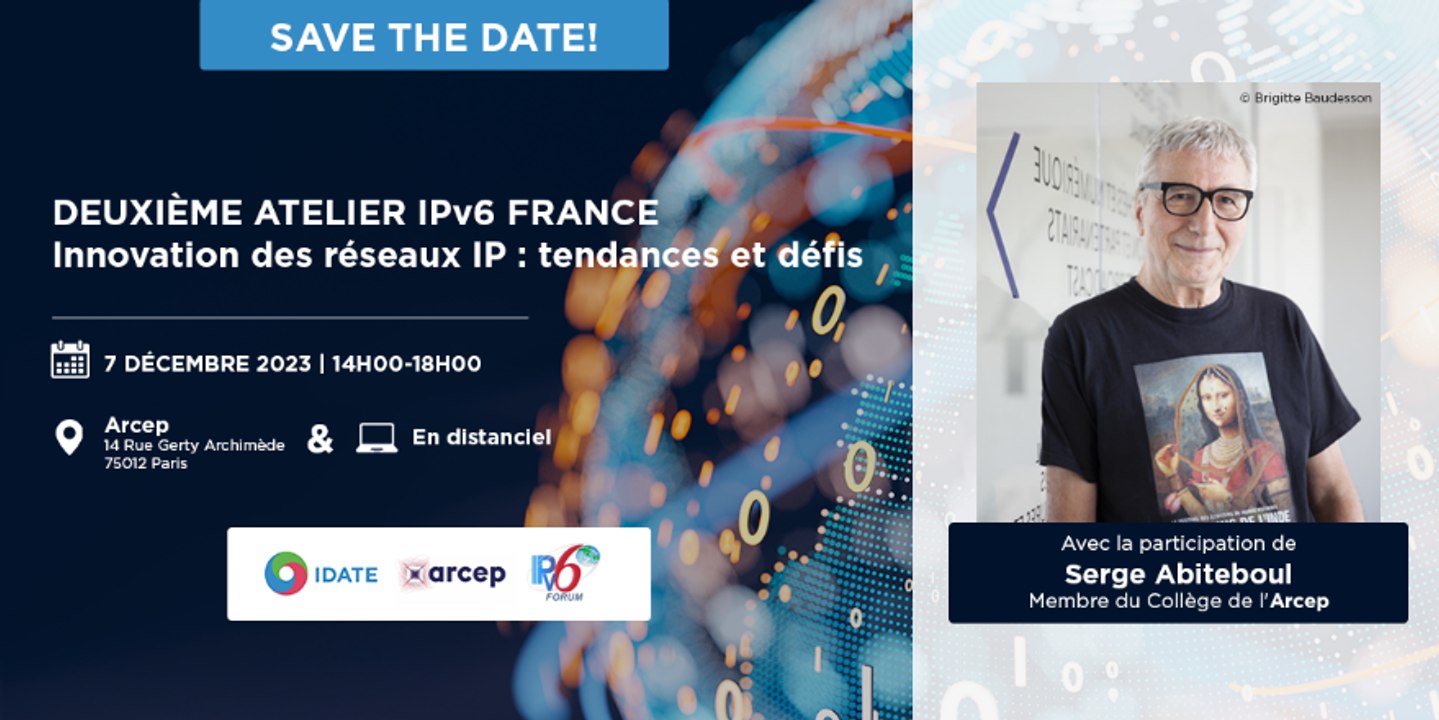 Introduction de l'atelier IPv6 par Serge Abiteboul, membre du collège de l'Arcep et Jean-Luc Lemmens, président-directeur général de l'IDATE