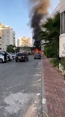 A vehicle caught fire in Ashdod after resistance missiles fell on him