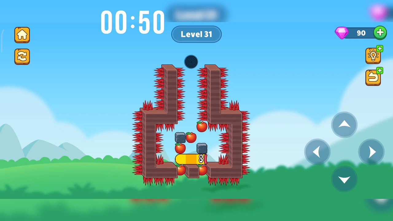 50 Second Challenge!Hungry Worm Game Play! Part 2