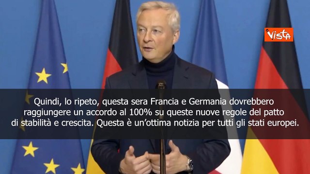 Il ministro finanze francesi: Italia Germania e Francia allineate su patto di stabilit?
