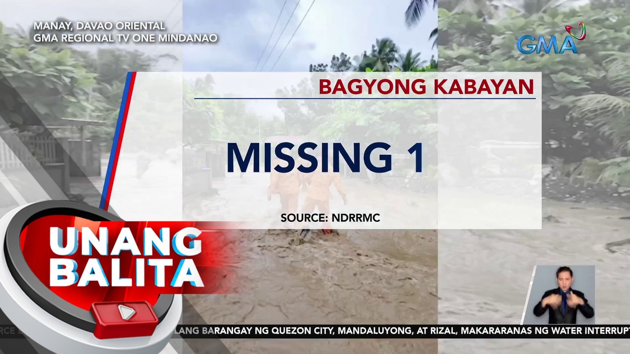 Isa ang naiulat na nawawala sa kasagsagan ng pananalasa ng bagyong Kabayan  | UB