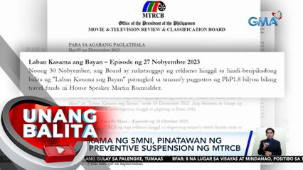2 programa ng SMNI, pinatawan ng 14-day preventive suspension ng MTRCB | UB