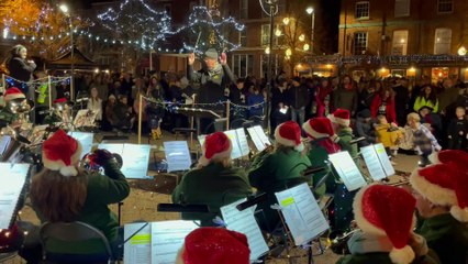 Crediton Town Band Carols on the Square  2022 Dashing through the Snow Video by Alan Quick IMG_1032