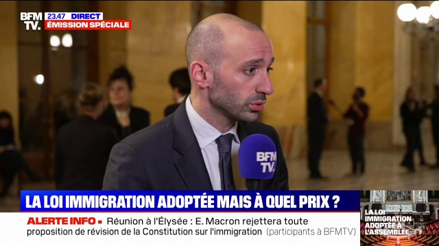 Loi immigration: La très grande majorité des députés de la majorité étaient au rendez-vous pour soutenir ce texte , affirme Benjamin Haddad (Renaissance)