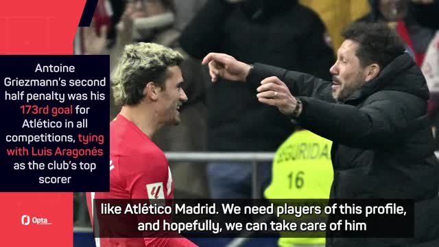 Griezmann matches record but Atlético can't hang on v Getafe