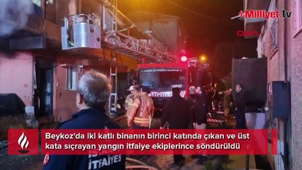 Beykoz'da iki katlı binada yangın