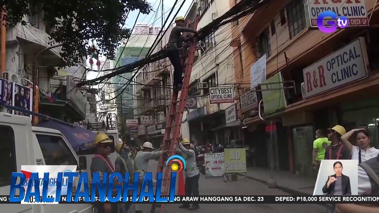 Iba't ibang kable na hindi dapat nakakabit sa mga poste sa bahagi ng ruta ng Traslacion, tinanggal ng meralco | BT