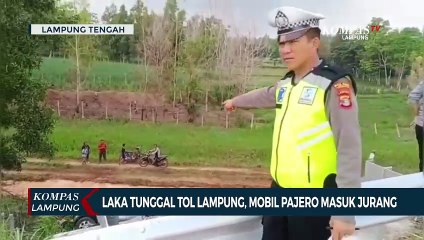 Laka Tunggal Tol Lampung, Mobil Pajero Masuk Jurang 20 Meter
