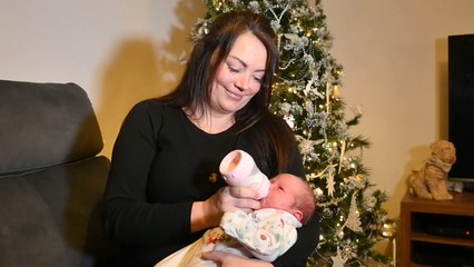 Mum went into into labour at home and gave birth under the CHRISTMAS TREE!