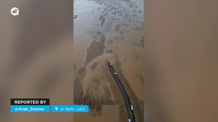 Severe Flooding Strands Traffic in Al Bahr, UAE 🌧️