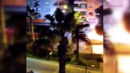 Servis otobüsü alev alev yandı, faciadan dönüldü