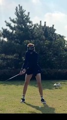 Instant king pork cutlet Golf influencer AEBIN's driver shot! 즉석 왕돈까스만든 골프인플루언서 AEBIN님의 드라이버샷!