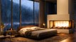 This Sound Helps You Sleep Easily | The Sound Of Rain Falling Outside The Window And The Fireplace