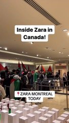 Zara mağazasında Filistin bayraklı protesto