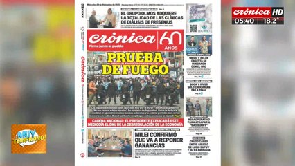 Prueba de fuego: marcha y protocolo antipiquete en la tapa del Diario Crónica