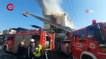 Kayseri’de iş yeri deposunda yangın