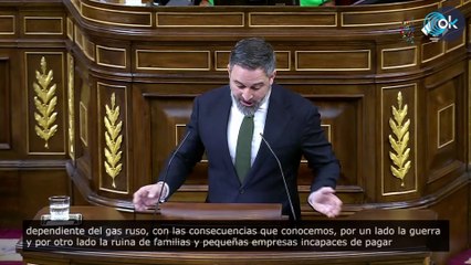 Abascal a Feijóo en el Congreso: «Nos debe explicaciones sobre la conexión del PP con la gasista de Putin»