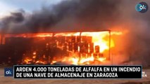 Arden 4.000 toneladas de alfalfa en un incendio de una nave de almacenaje en Zaragoza