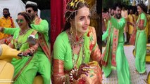 TV Actress Shrenu Parikh Haldi Ceremony Inside Full video,Scooty Entry से लेकर Akshay Mhatre Dance..